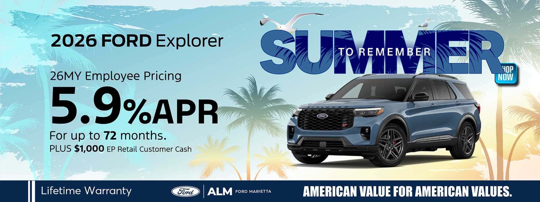 2026 Ford Explorer Offer ALM Ford Marietta - Marietta, GA