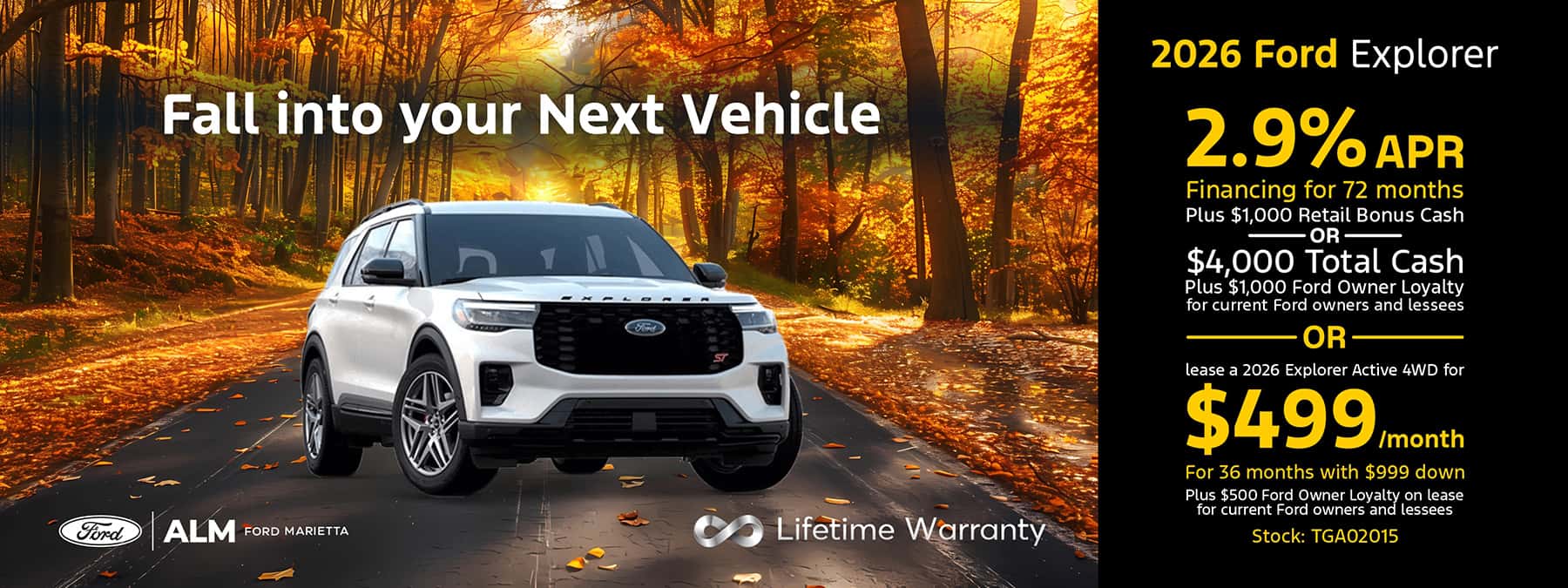 2026 Ford Explorer Finance, Cash or lease offer