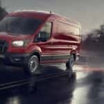Red-Ford-Transit-on-a-highway