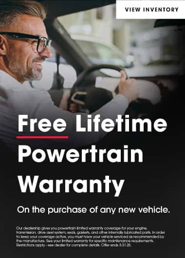 Free Lifetime Powertrain Warranty 