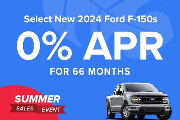 Get 0% for up to 66 months on select 2024 Ford F-150s