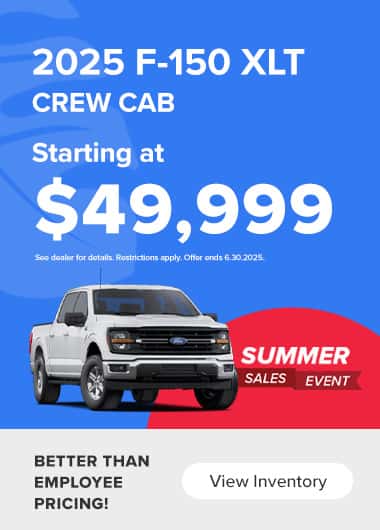 Ford F-150 XLT Crew Cab Starting at $49,999