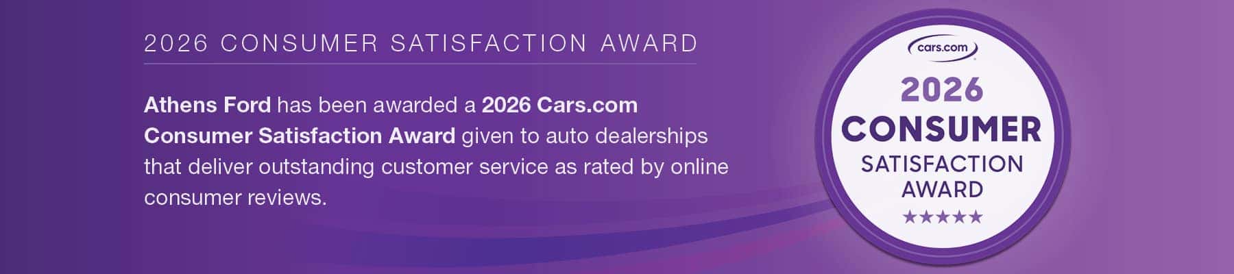2026 Consumer Satisfaction Award Cars.com