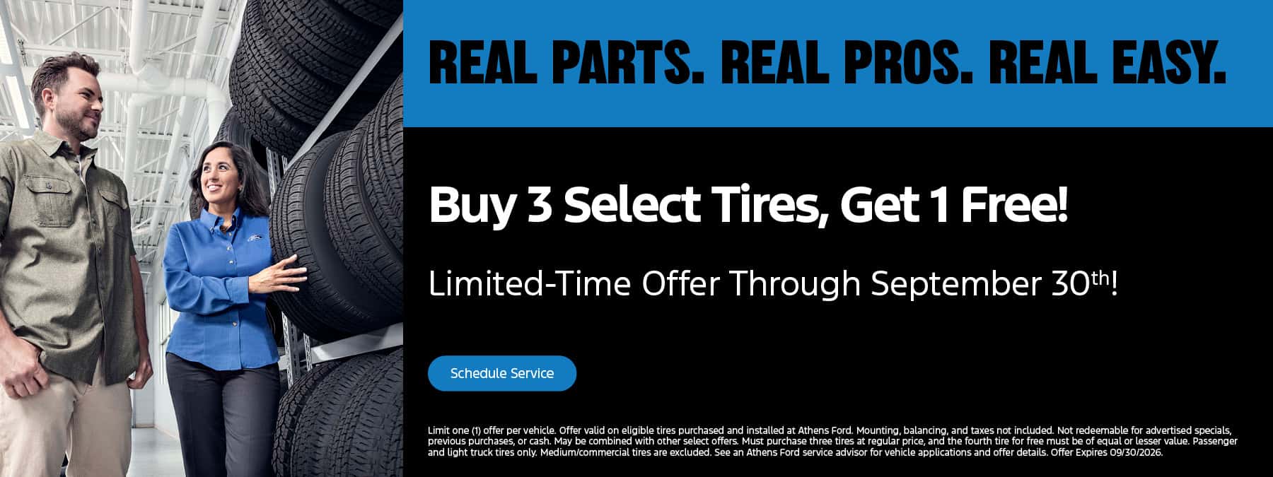 Buy 3 Select Tires, Get 1 Free! Limited-Time Offer Through September 30th!