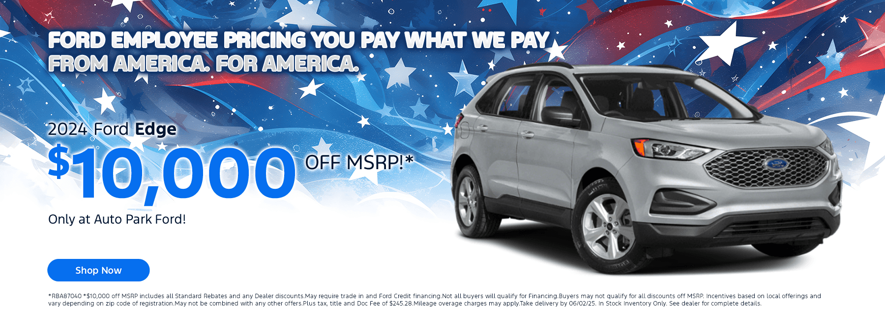 2024 Ford Edge $10,000 OFF MSRP!* Sub: Only at Auto Park Ford!