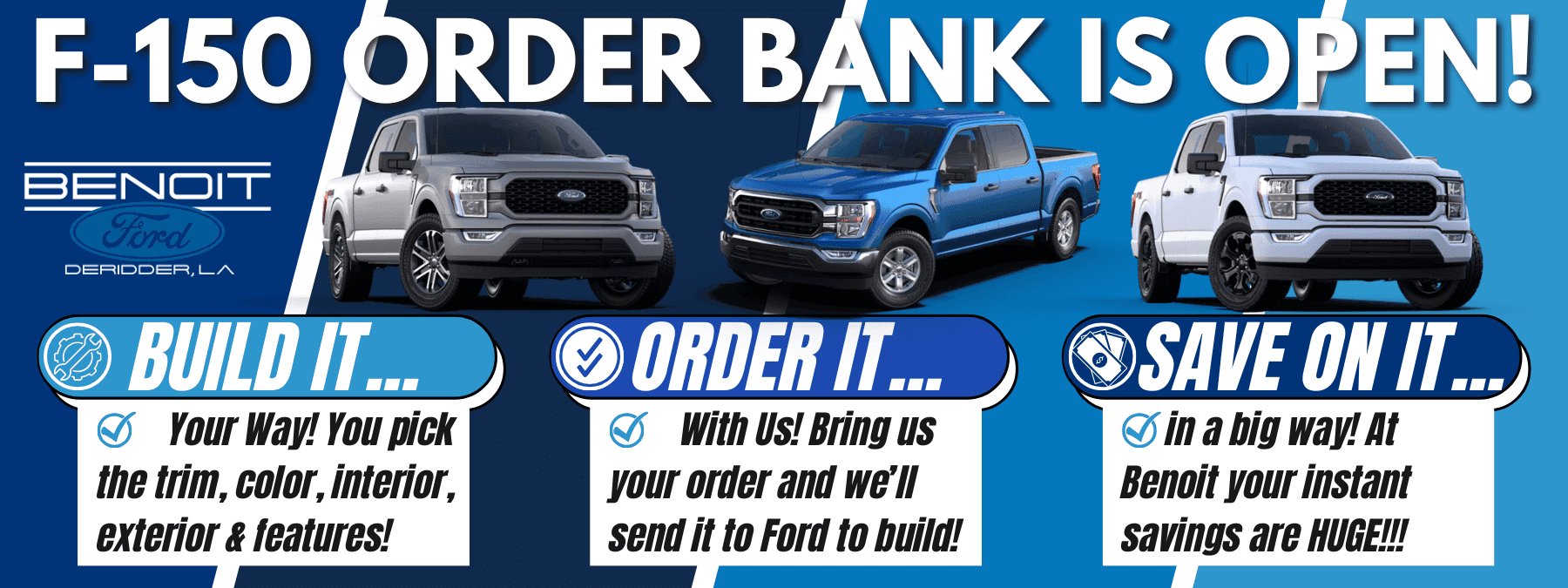 Order Bank is Open for Ford F150