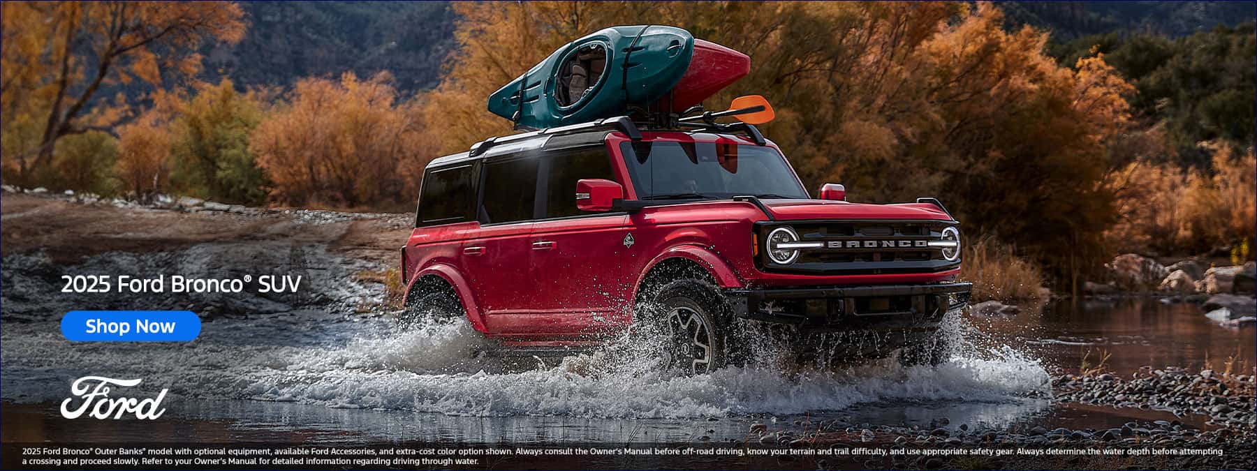 red suv water