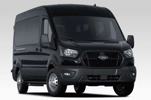 A Black Ford Transit Van