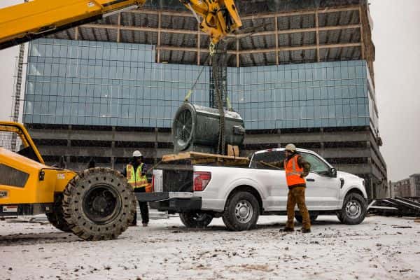 White 2025 Ford F-150 at Construction Site