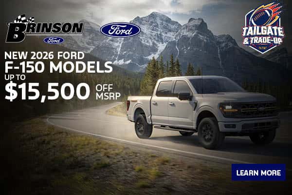 Get up to $15,500 off MSRP on New 2026 Ford F-150 Models