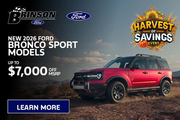 Get Up to $7,000 Off MSRP on a New 2026 Ford Bronco Sport Models