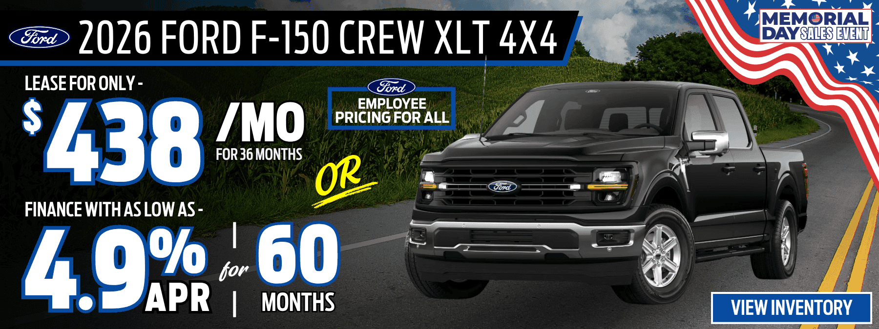 ford f150 lease apr offer memorial day 2026