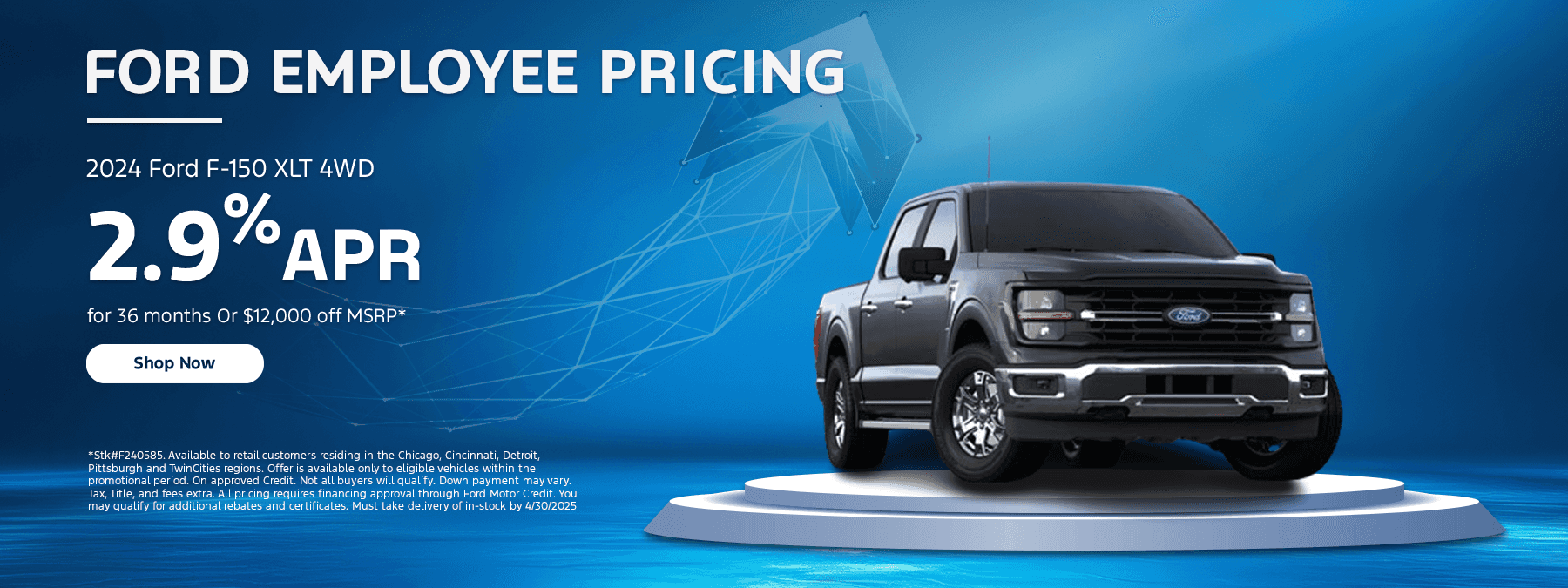Ford Employee Pricing 2024 Ford F-150 XLT 4WD 2.9% APR for 36 months Or $12,000 off MSRP*