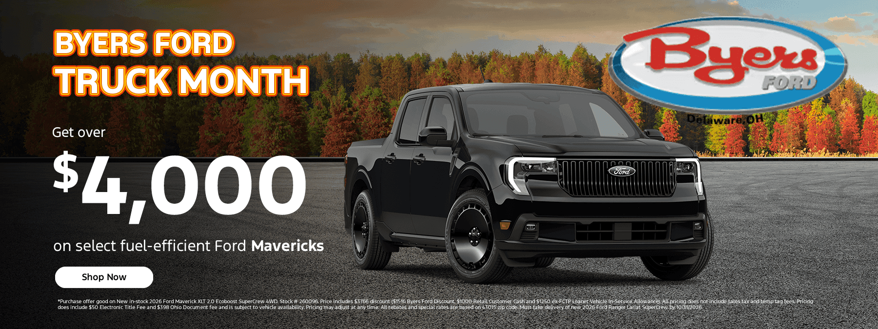 Get over $4000 on select fuel-efficient Ford Mavericks.