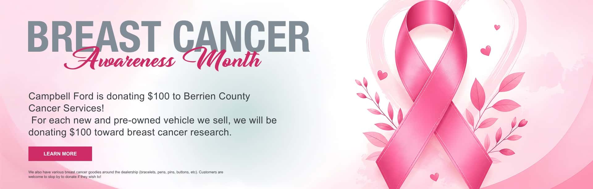 Breast Cancer Awareness and Donations Slider