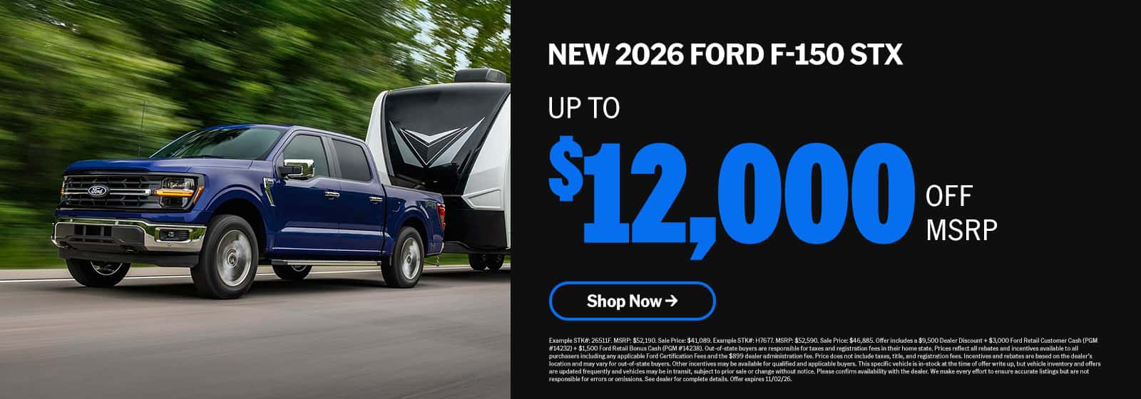 New 2026 Ford F-150 STX Up to $12,000 off MSRP