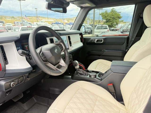 Pink and white Bronco interior