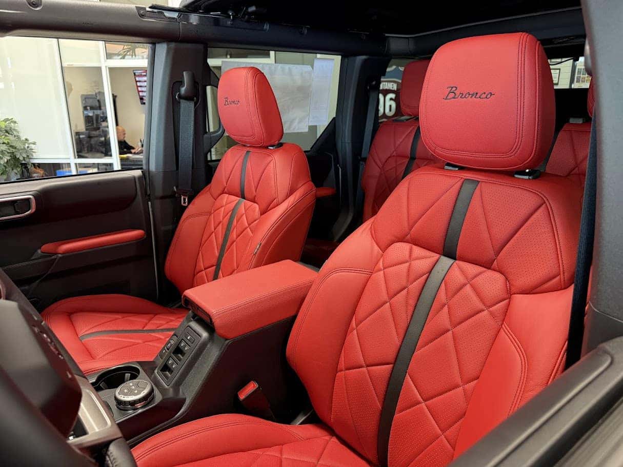 Red Alea custom leather seats
