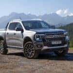 Ford Ranger Platinum stopped on a road. This vehicle is used to get in extremely hard areas.