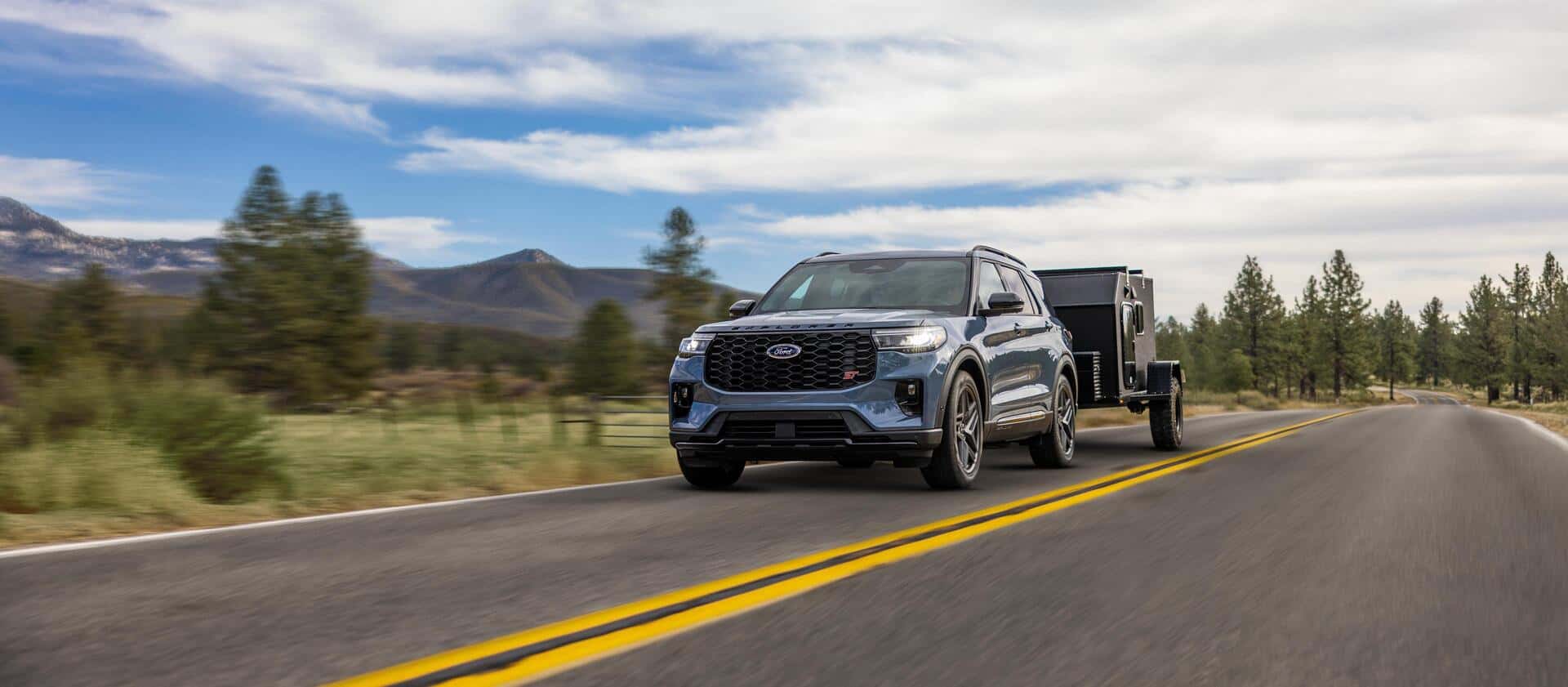 2026 Ford Explorer pulling a trailer