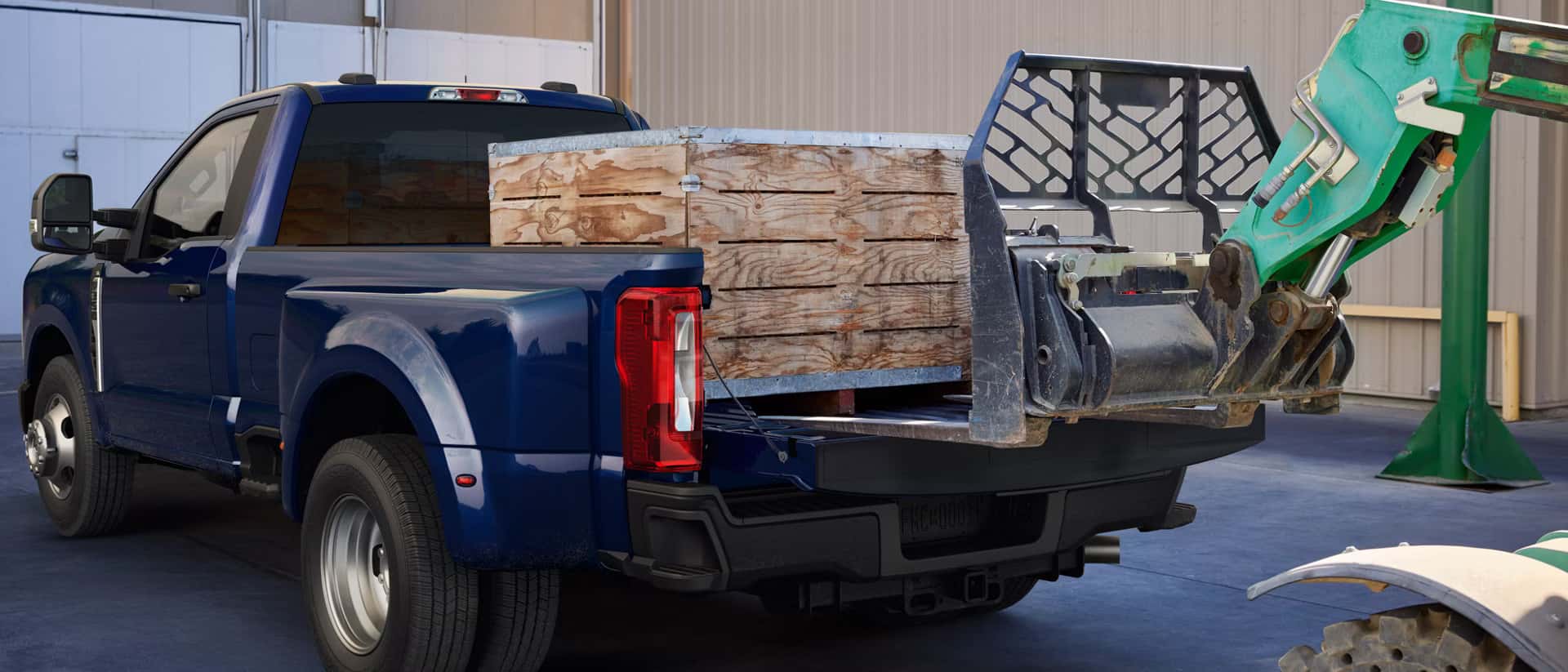 2026 Ford Super Duty with pallets in the bed