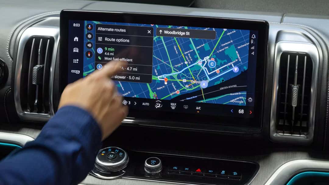 maps showcasing on the infortainment screen in a 2026 ford expedition