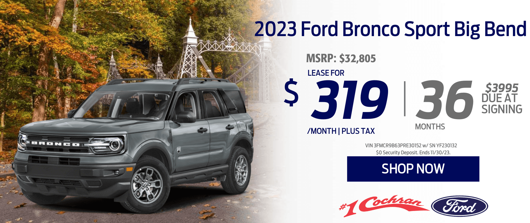 November 2023 Bronco Sport Big Bend Lease Offe