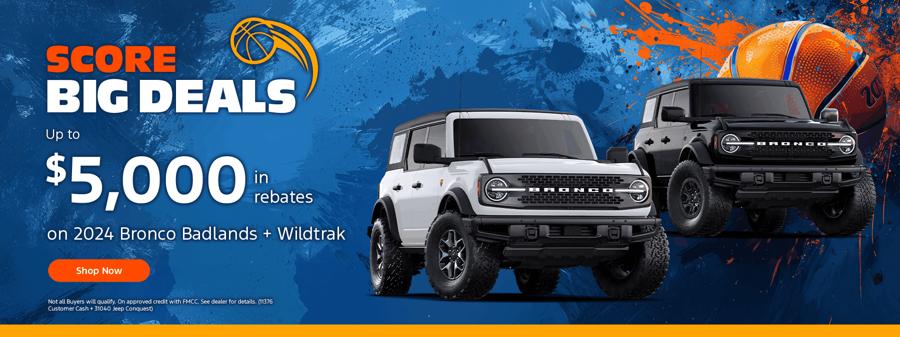 Up to $5,000 in rebates on 2024 Bronco Badlands + Wildtrak