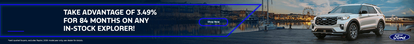 Take advantage of 3.49% for 84 months on any in-stock Explorer!
