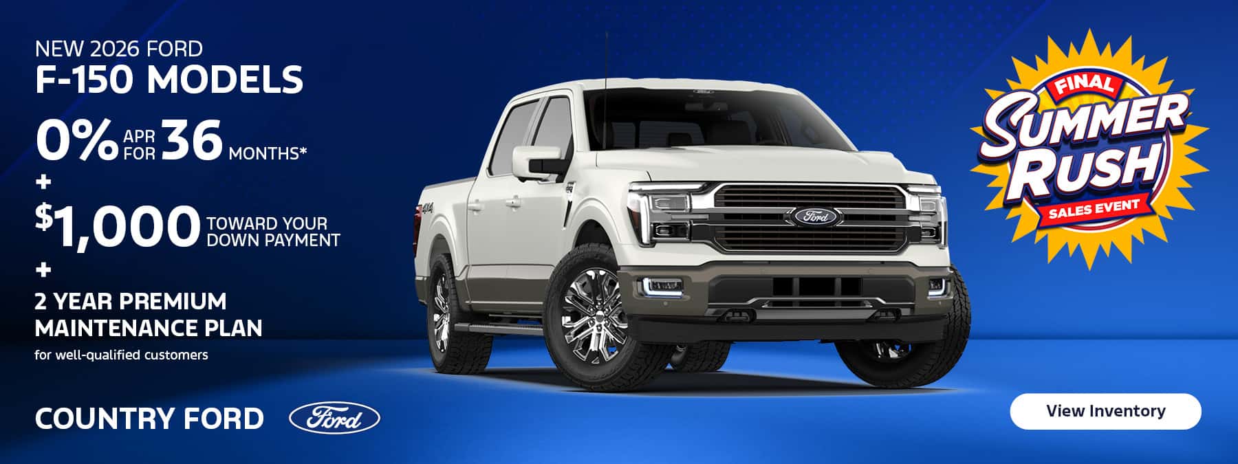 Save on New 2026 Ford F-150 Models in Tyndall, SD