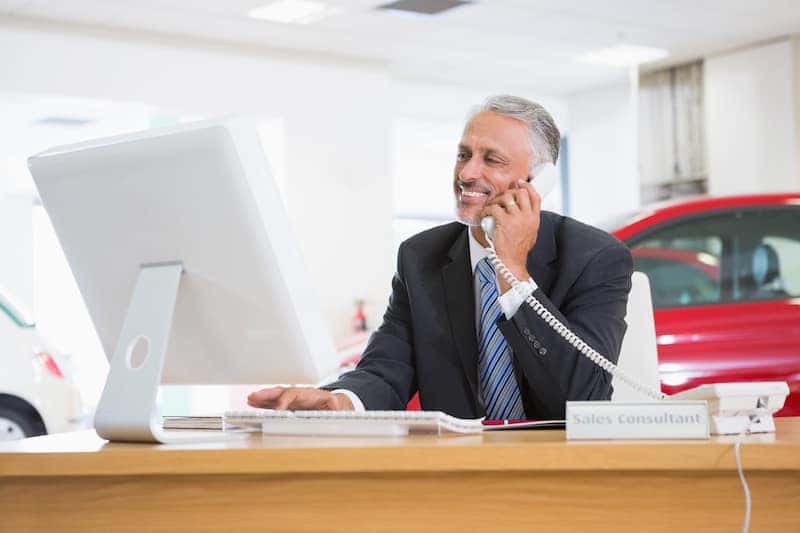 Smiling salesperson