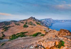 Trail along the edge of crater lake