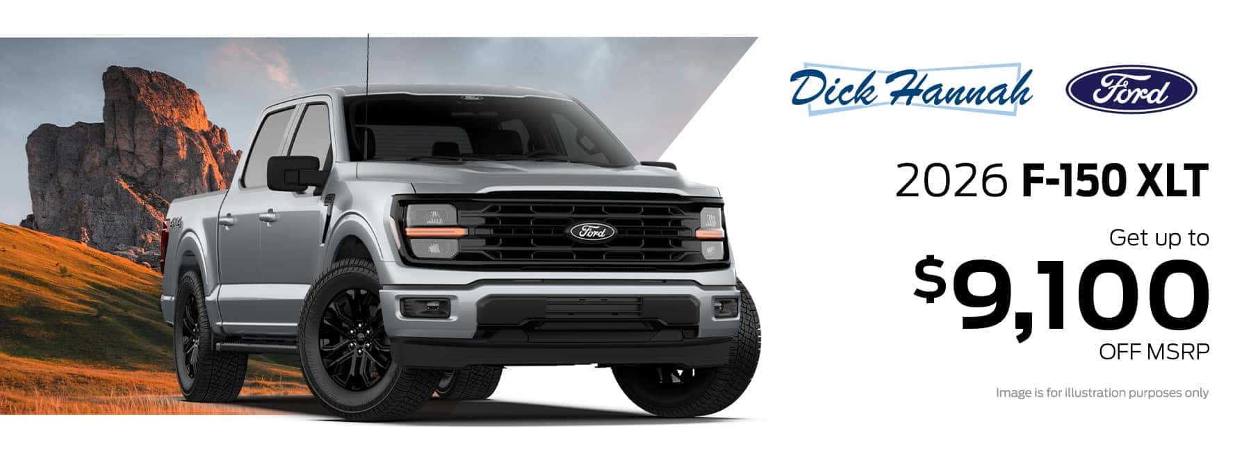 $9100 off MSRP on 2026 Ford F-150 XLT in stock at Dick Hannah Ford