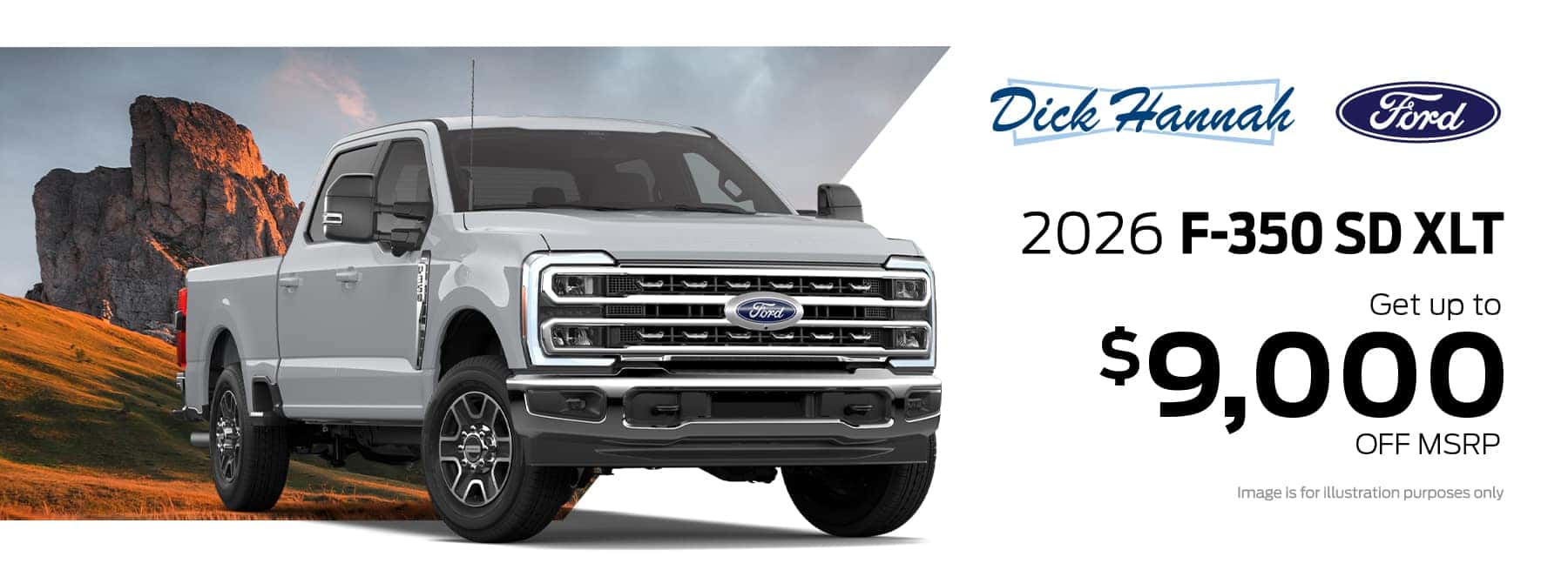 $9,000 off MSRP on 2026 Ford F-350SD XLT in stock at Dick Hannah Ford