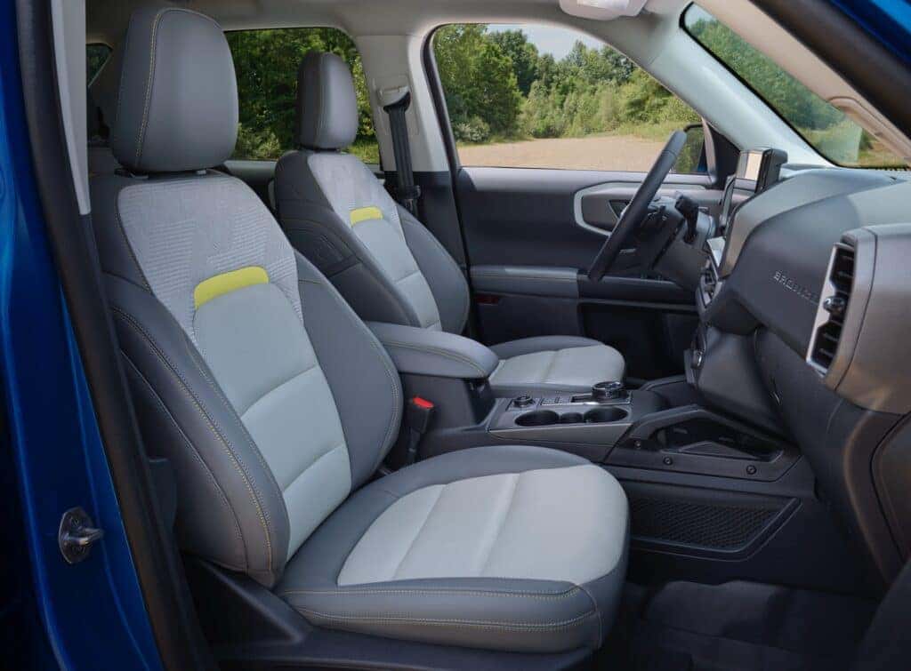 Velocity Blue 2025 Ford Bronco Sport driver and passenger seats