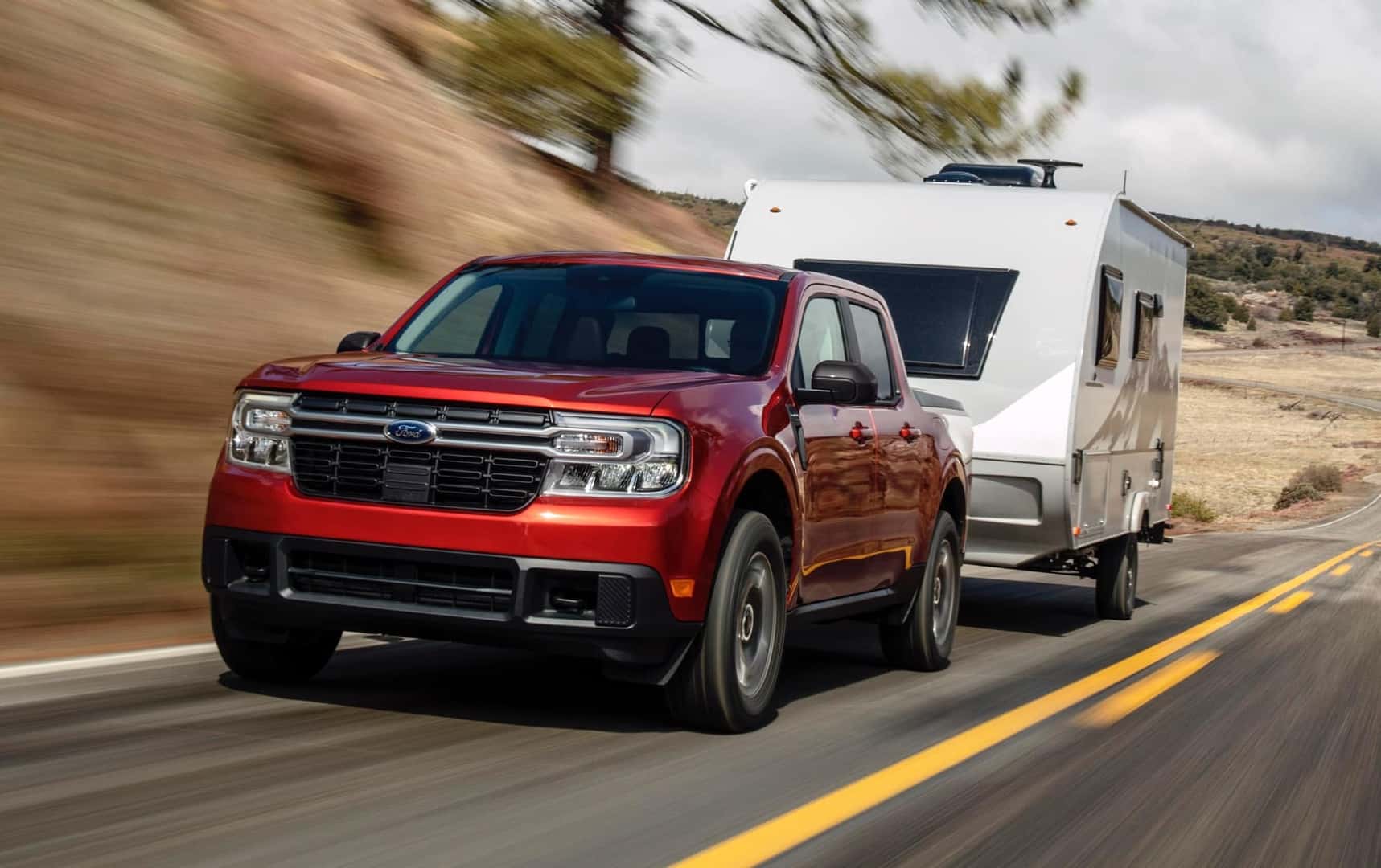 2024 Ford Maverick Lariat Hot Pepper Red Metallic towing