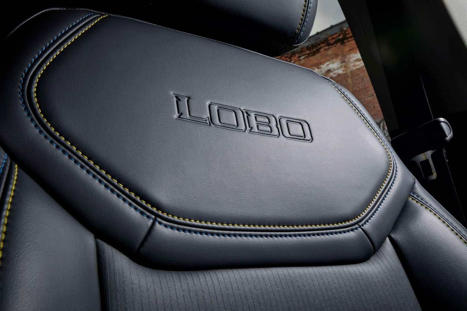 The Beautiful LOBO Logo On The Seat OF The 2025 Ford Maverick Lobo