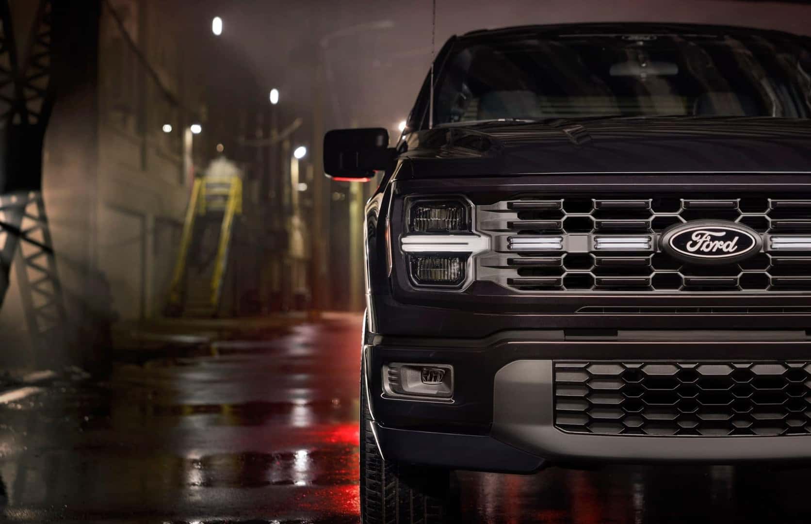 The Intimidatingly Powerful Front Interior Of The High-Performance 2025 F-150 Lobo Package
