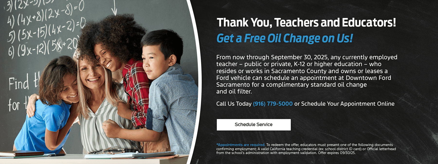 Teacher Appreciation Free Oil Change