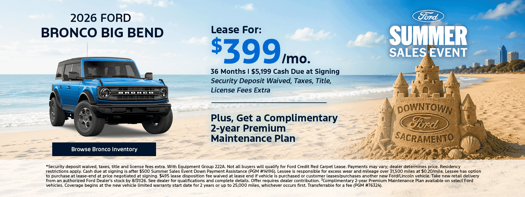 Ford Bronco Lease Offer Sacramento, CA