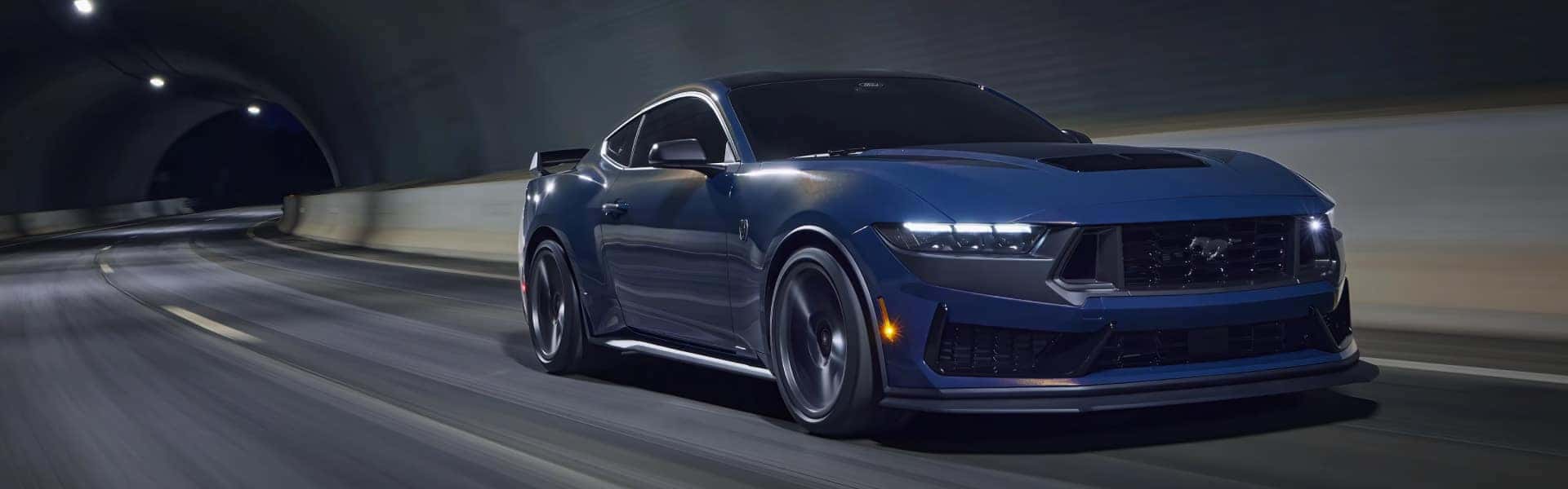 Blue Ford Mustang