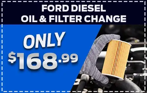 Diesel oil and filter change $168.99