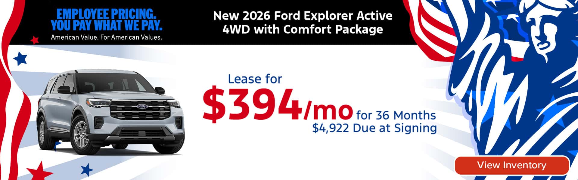 New 2026 Ford Explorer Active 4WD with Comfort Package
