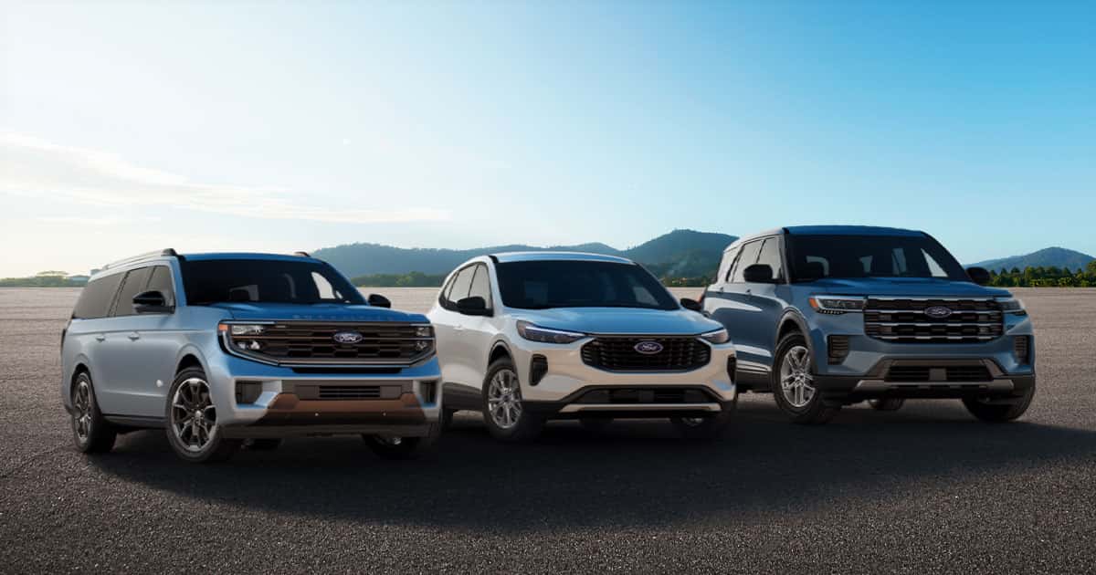 The 2026 Ford SUV lineup sits parked side by side