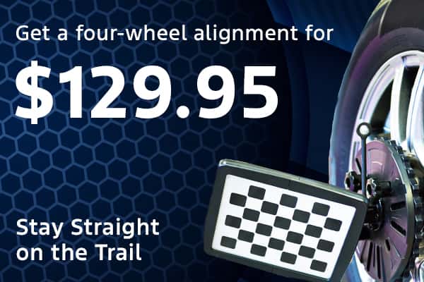 Get a four-wheel alignment for $129.95!*