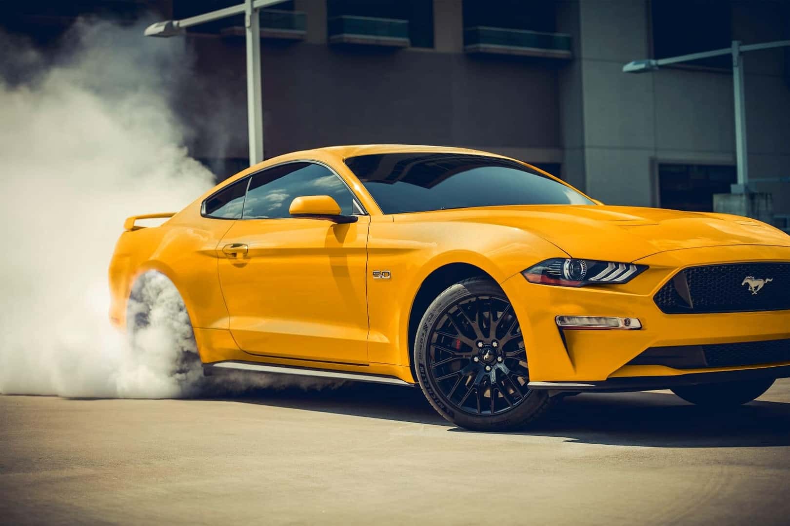 Yellow Ford Mustang
