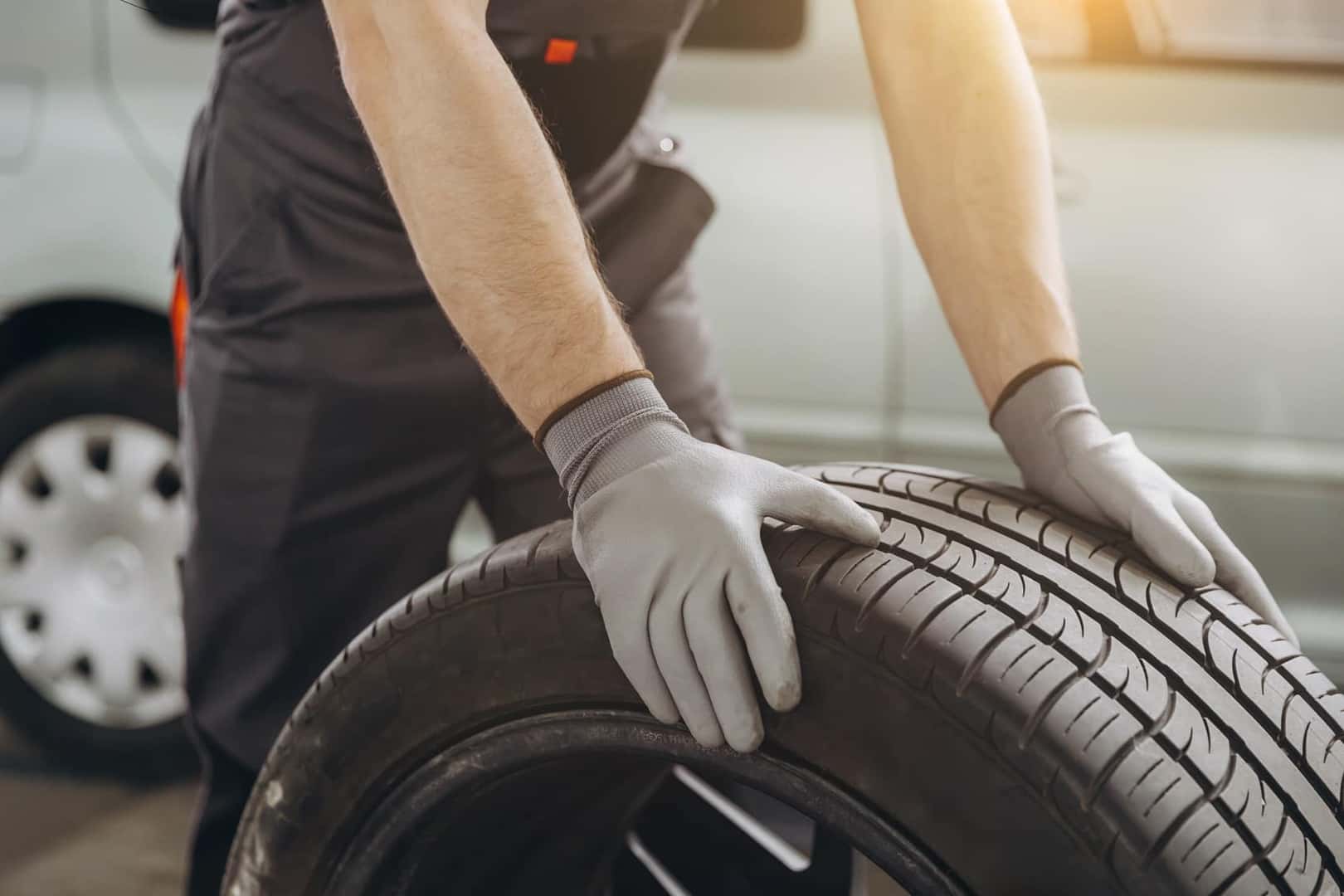 Certified technician working on Tire Repair in Upland CA