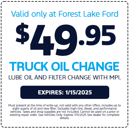 Ford Truck Oil Change Service Special