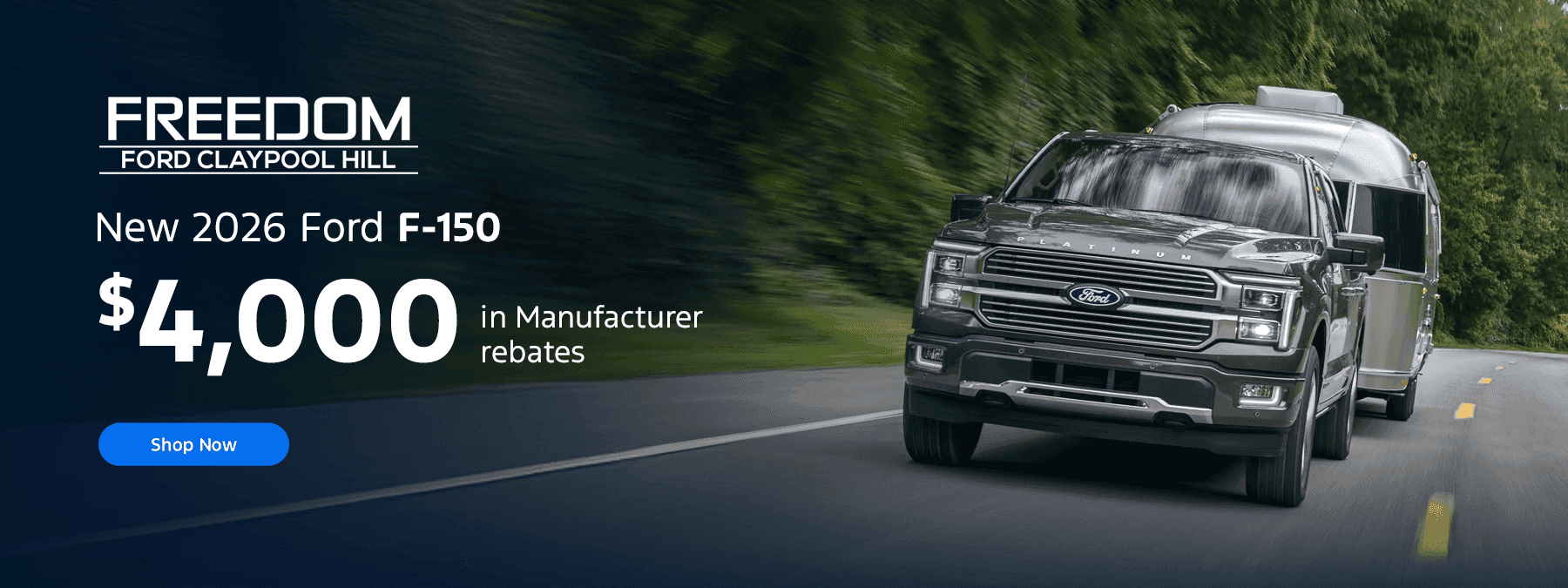 New 2026 Ford F-150 Subtext: $4,000 in Manufacturer rebates