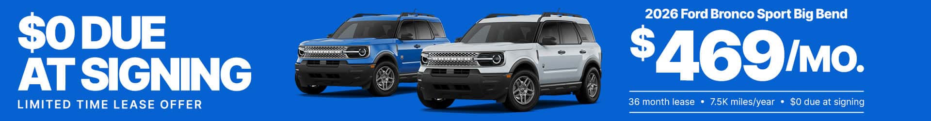Lease a New Bronco Sport for under $500/mo with $0 due at signing at Freeway Ford in Bloomington, MN